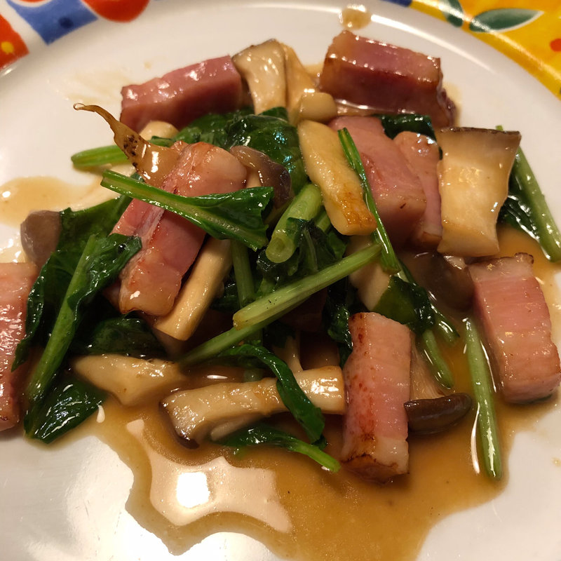 ハムと青菜の炒め物(マルサーラ )