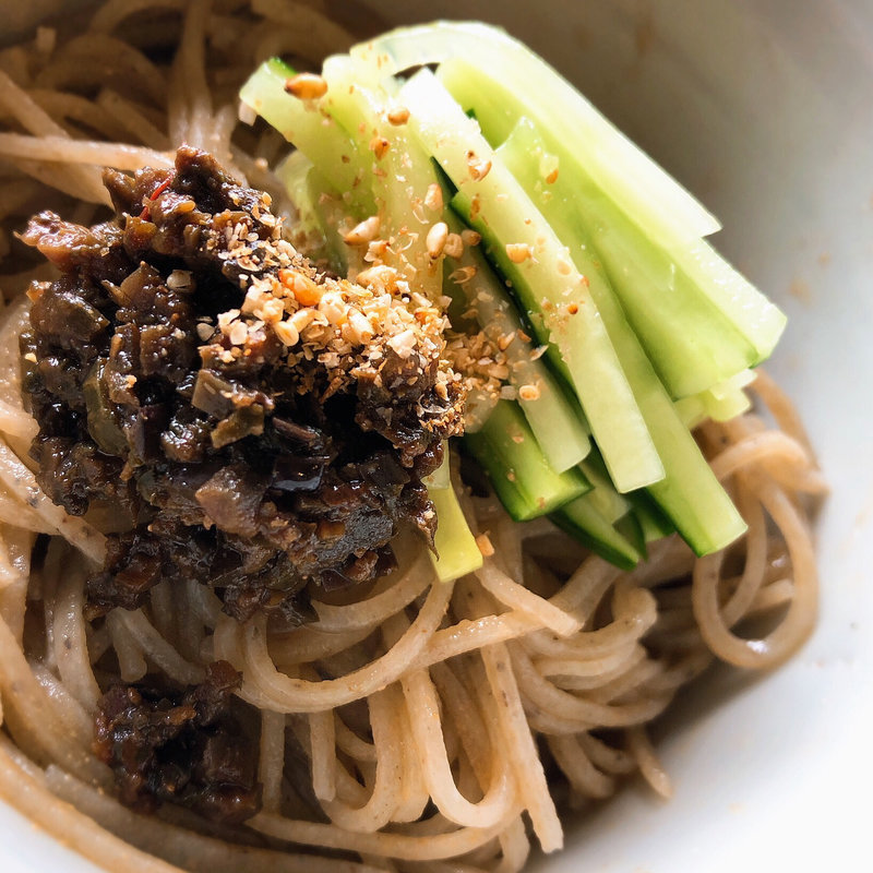 きゅうりとごま味噌の蕎麦(そば切り 蔦屋)