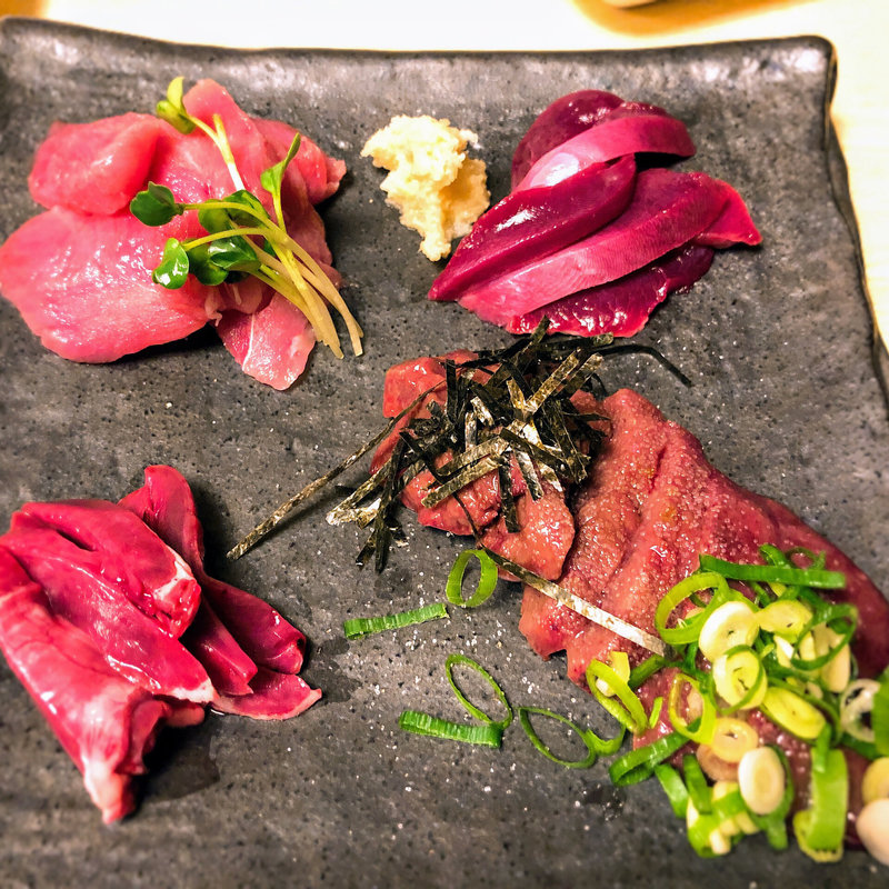 鴨刺し身盛り合わせ(鴨料理 四季 （かもりょうり しき）)