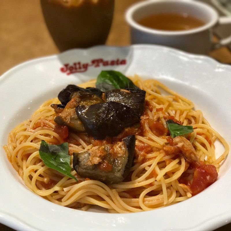 揚げナスとツナのトマトソース(ジョリーパスタ 高島平店)