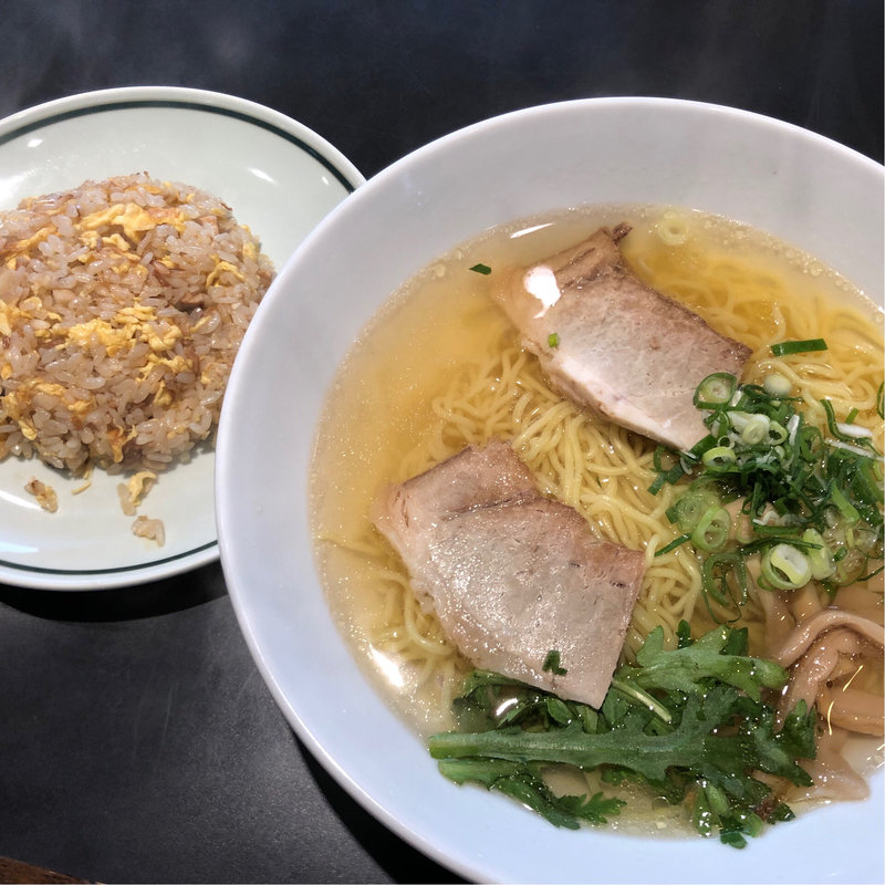 Bセット あっさりラーメン (塩) ミニ新しょうがチャーハン(大阪王将 恵美須町店)