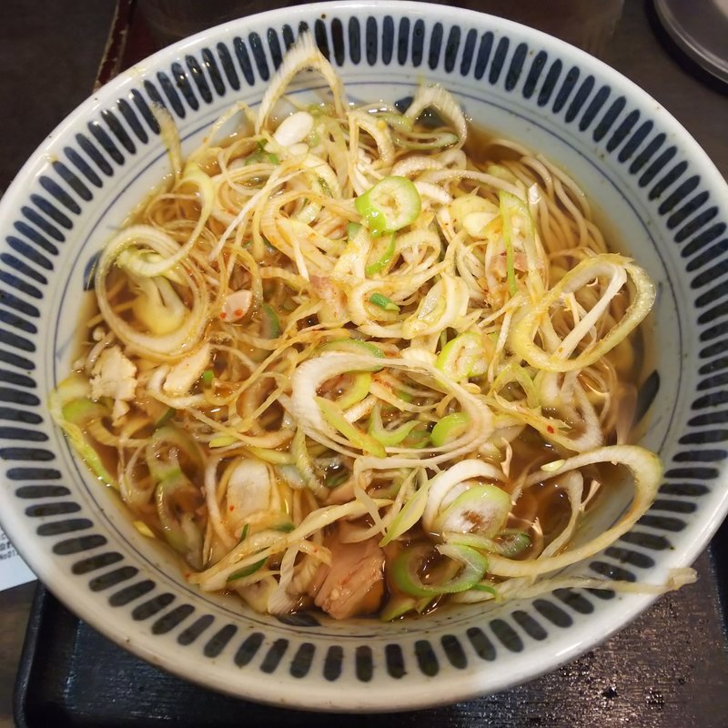 ピリ辛ねぎそば（温）(本家しぶそば)