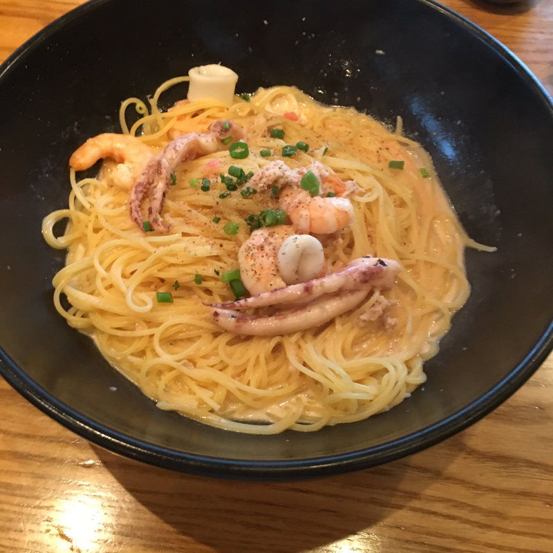 明太子と魚介のクリームすぱ(すぱじろう下北沢)