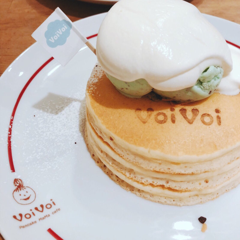 チョコミントパンケーキ(パンケーキママカフェ VoiVoi （ヴォイヴォイ）)