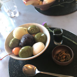 宇治白玉クリームあんみつ(茶房雲母)