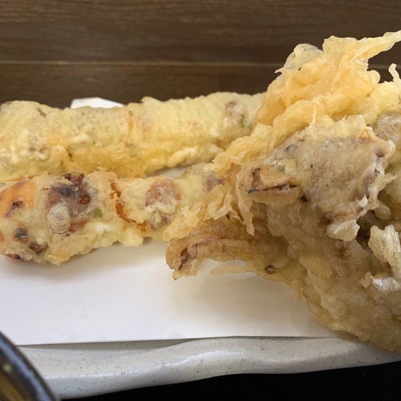ちくわ天、まいたけ天(肉汁うどん 森製麺所 )