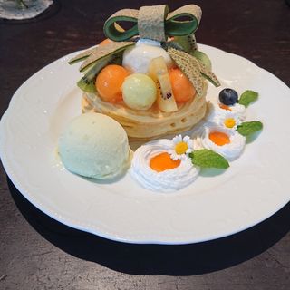 メロンのパンケーキ(カフェ アンジェ)