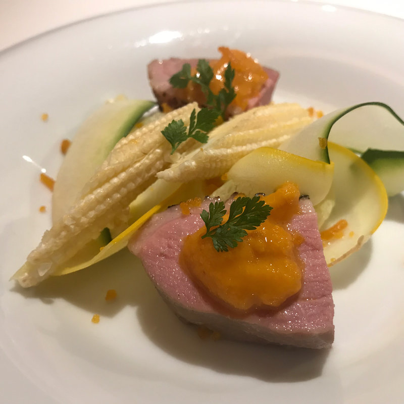 厚切り鴨胸肉と旬の雲丹(29ON 代官山店)