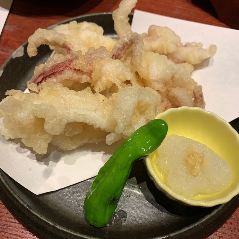ヤリイカ天ぷら(大名 つつじ庵)