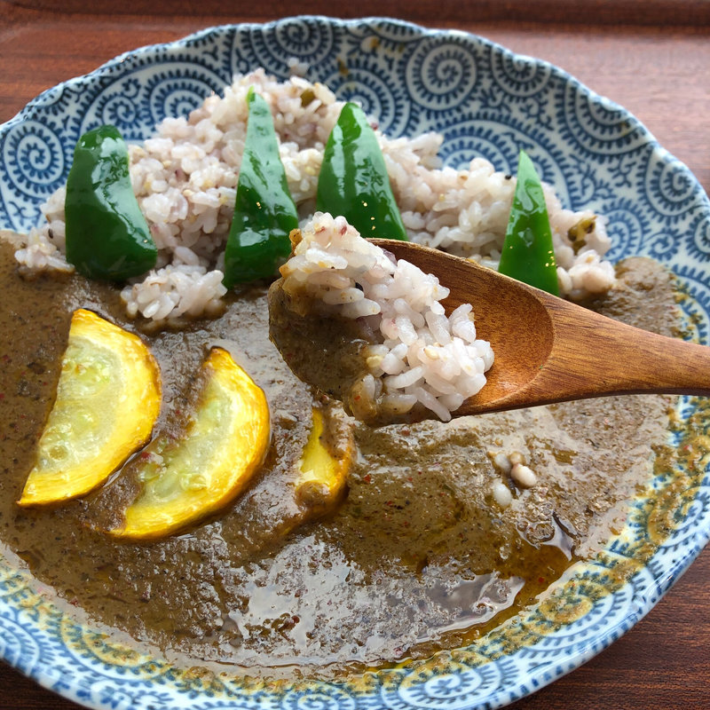 アプサラのグリーンカレー(野菜とつぶつぶ アプサラカフェ 伊丹店)