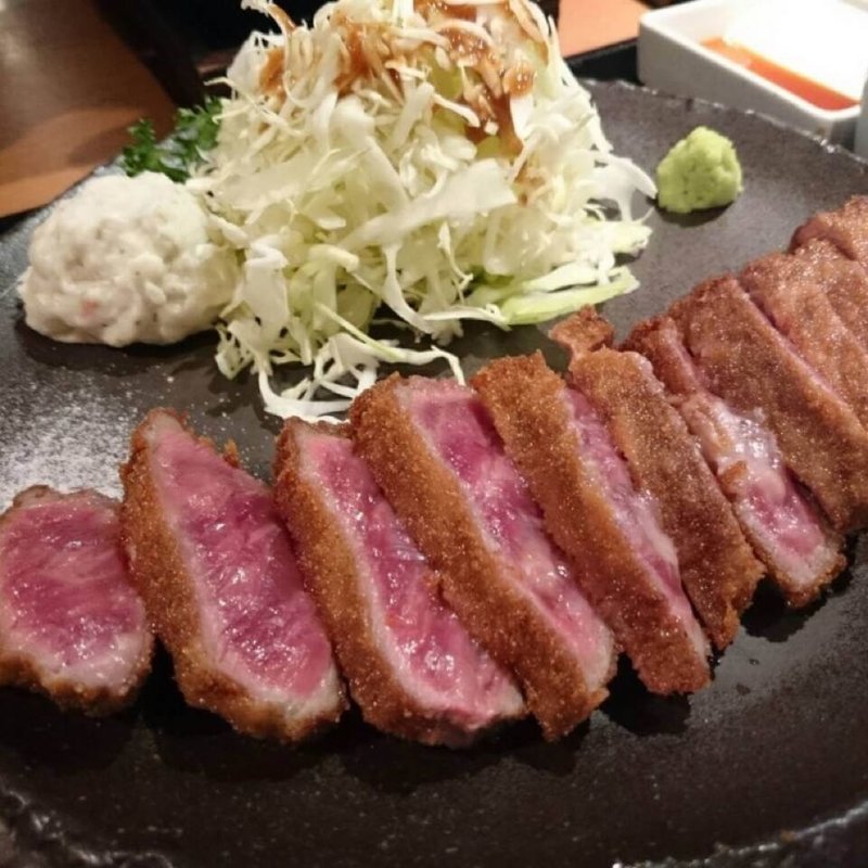 牛かつ明太子セット(牛カツ もと村)