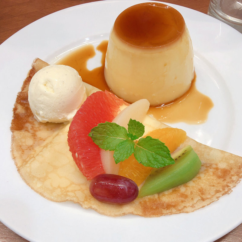 カスタードプリン&クレープ(モロゾフ 神戸本店)