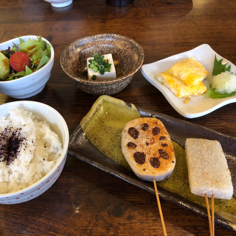 鉄板の串焼き定食(串焼鉄板ぼの)