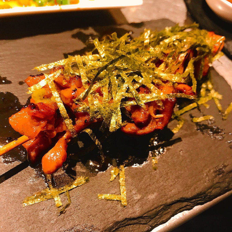 地鶏の漬けわさび串(岩瀬串店)