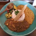 塩レモンポークキーマカレー&豆と大根のカレー(Curry&Spice 青い鳥)