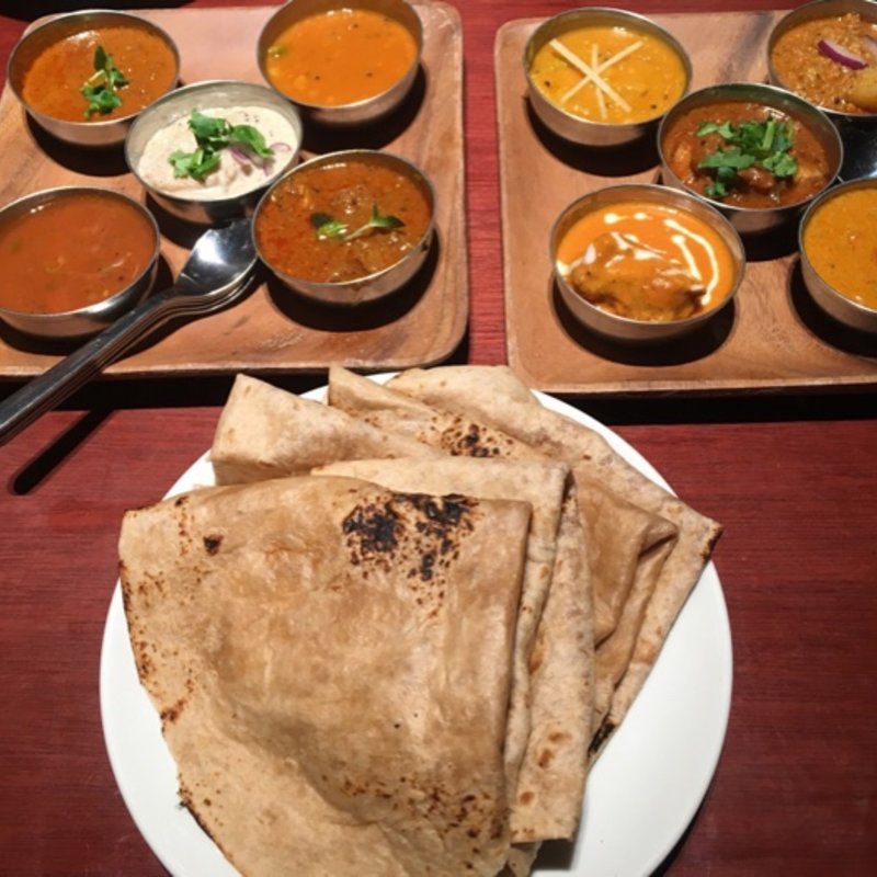 十種カレー、ロティ(エリックサウスマサラダイナー)