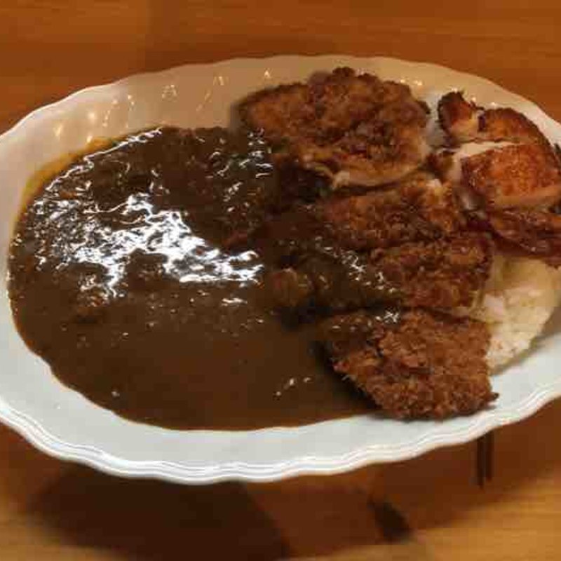 ジャンカレー200g＋揚げ立てロースカツ、チキングリル(ジャンカレー 上板橋店)