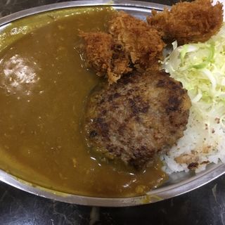 ハンバーグカレー＋カキフライ(キッチン南海 高円寺店)