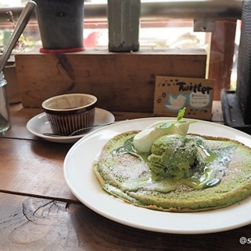 期間限定 抹茶とHOTあずきのパンケーキ(GLOBE MOUNTAIN COFFEE)