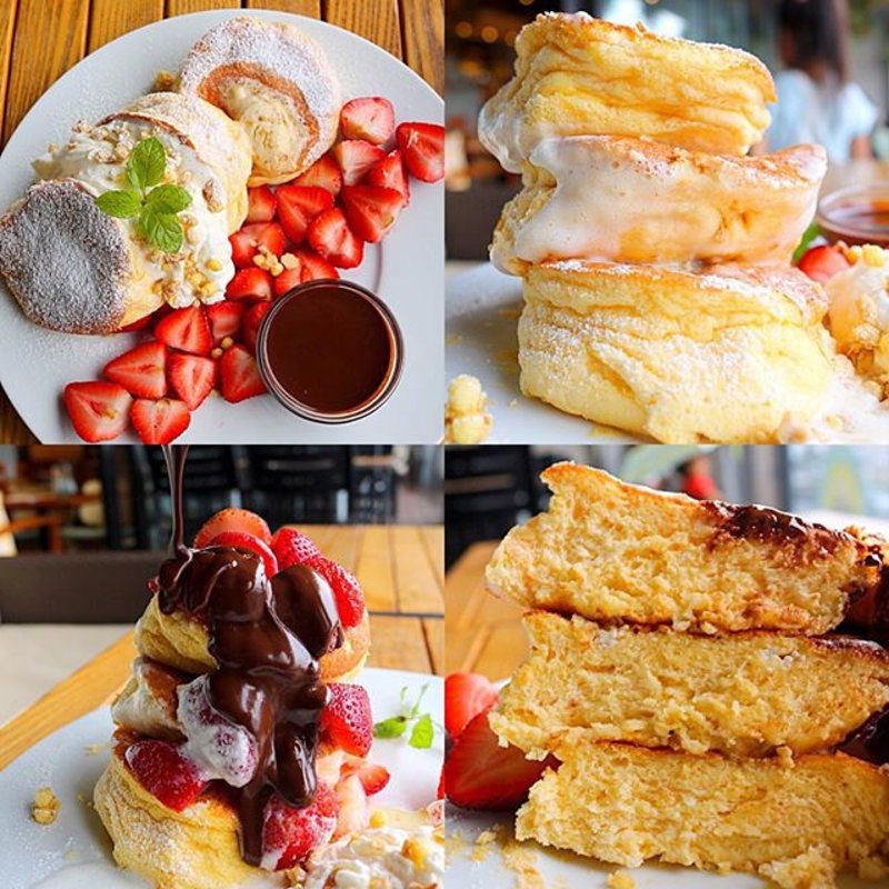 苺のチョコフォンデュパンケーキ(フードアンドバー 湘南パンケーキ)