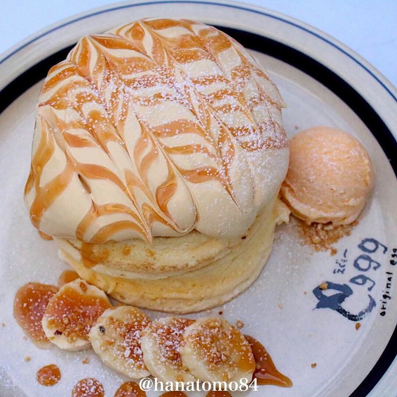 キャラメルバナナパンケーキ(eggg Cafe 小平本店)
