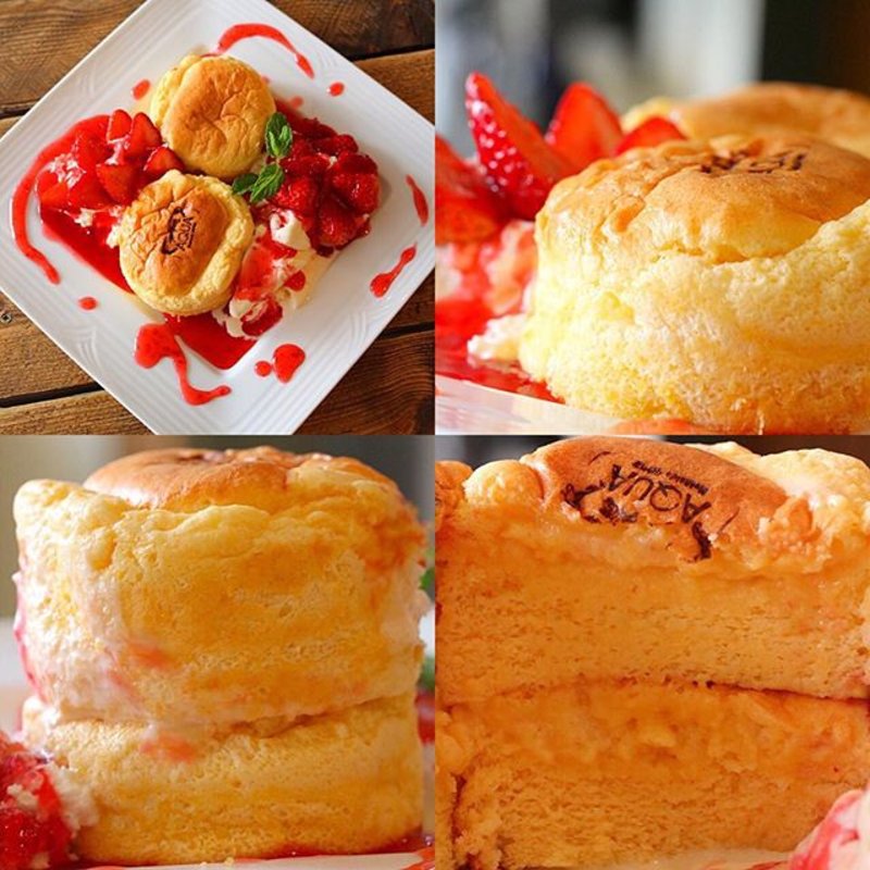 いちごのパンケーキ(Bistro Cafe AQUA（ビストロ カフェ アクア）)