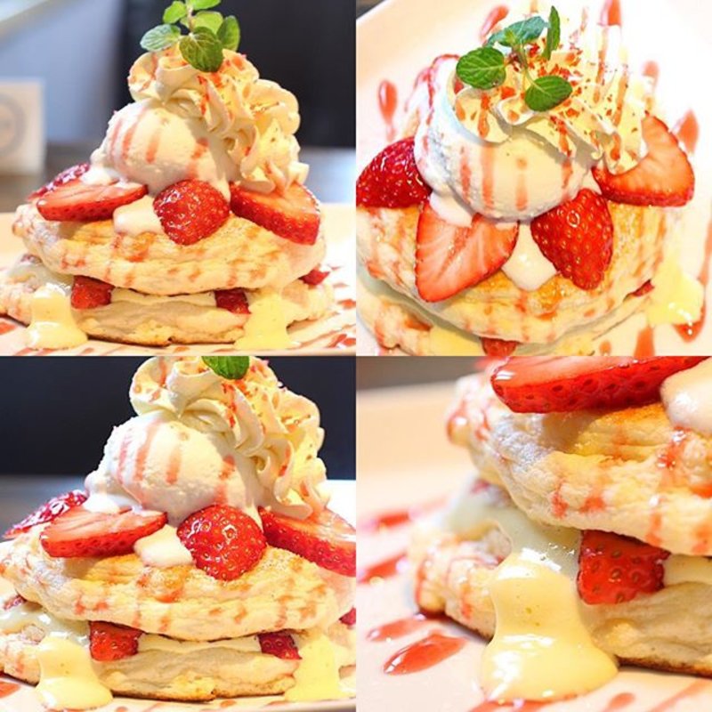 マスカルポーネの苺パンケーキ(カフェ バー チックタック)