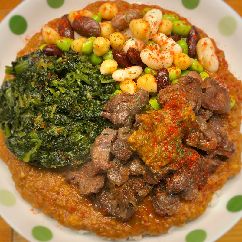 馬、豆、草カレー(火星カレー)