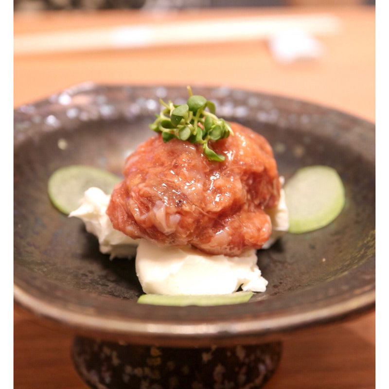 鯛の酒盗クリームチーズ(鮨yasuke)