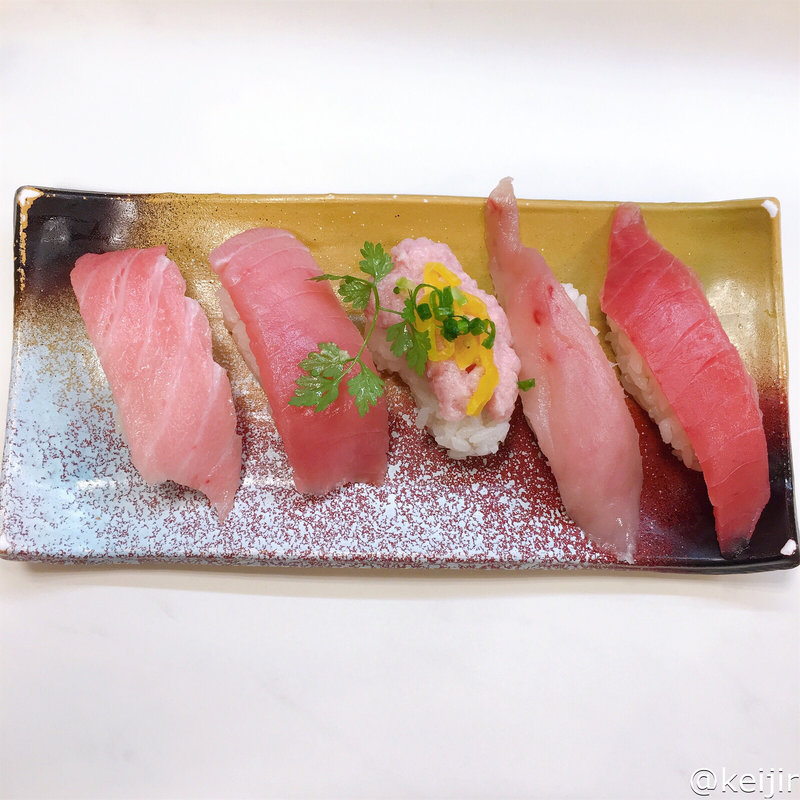 彩まぐろ5貫(回転寿司みさき 大森駅東口店)