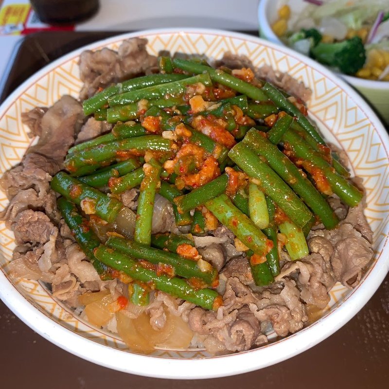 ニンニクの芽牛丼 大盛り(すき家 小平店 )