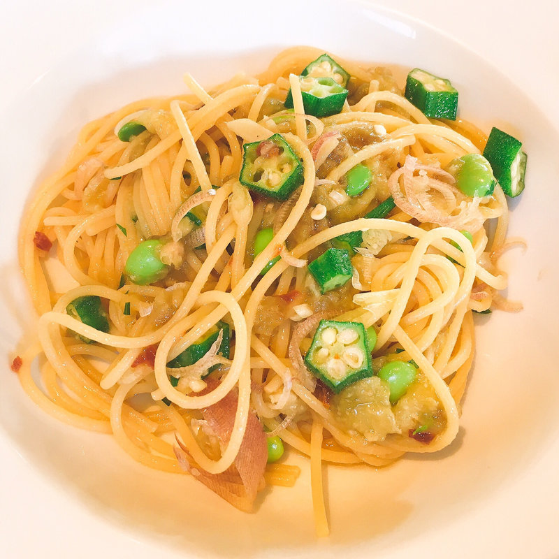 オクラ、ナス、枝豆のソース(ピアットジョルニ )