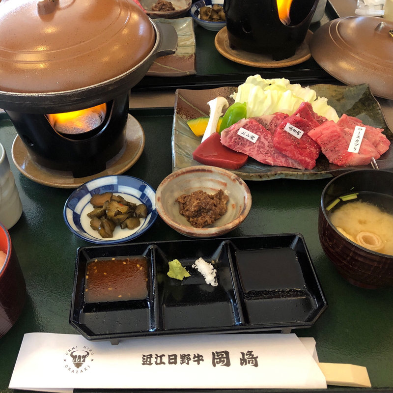 近江牛三種の鉄板焼き定食(レストラン岡崎 )