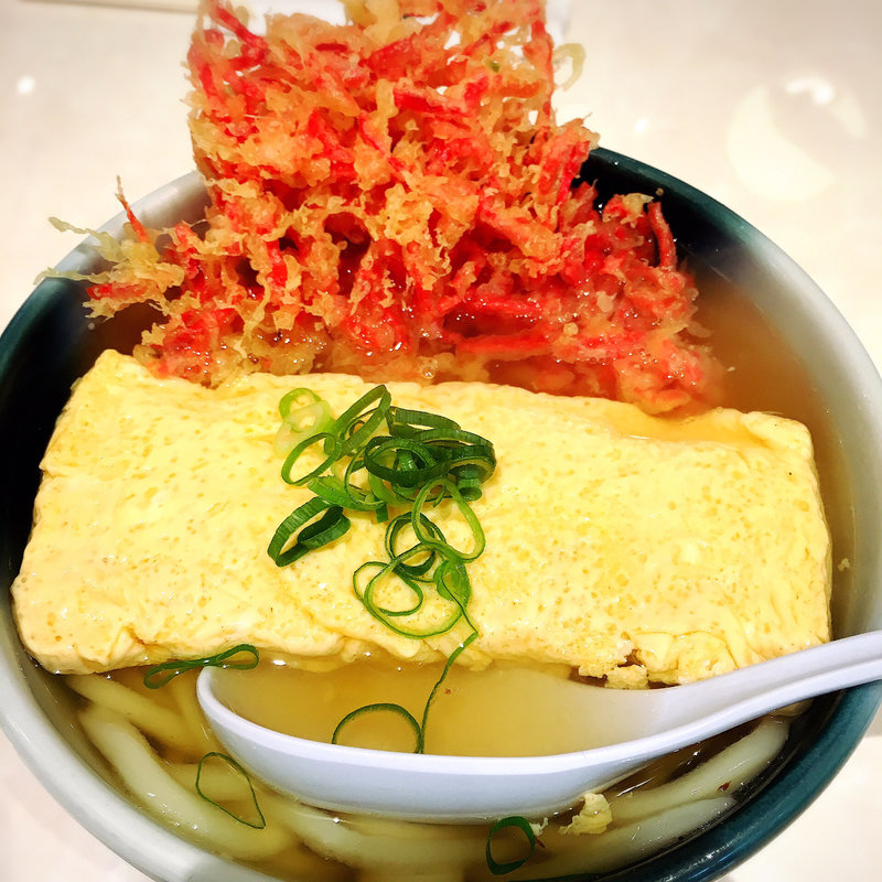 玉子とじうどん（紅しょうが天トッピング）(WOW （ワウ）)