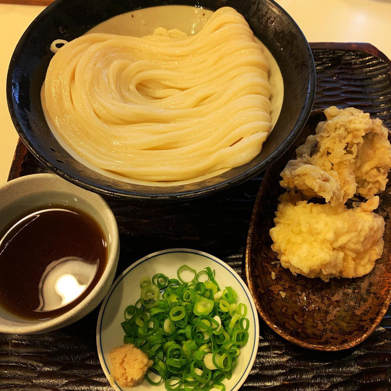 つけ中1.5玉&かしわ天(うどん 丸香)