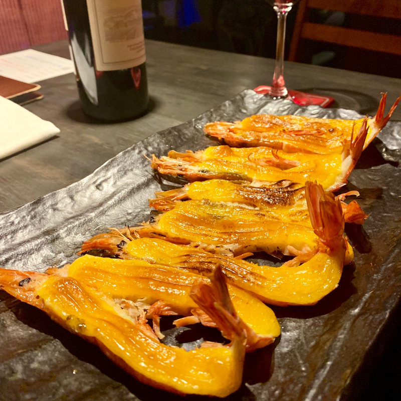 赤エビのうにソース焼き(沖縄SECRET BASE 神田基地TOKYO)