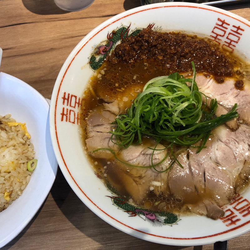 肉味噌ラーメンAセット(半焼飯)(麺や八（はち）)