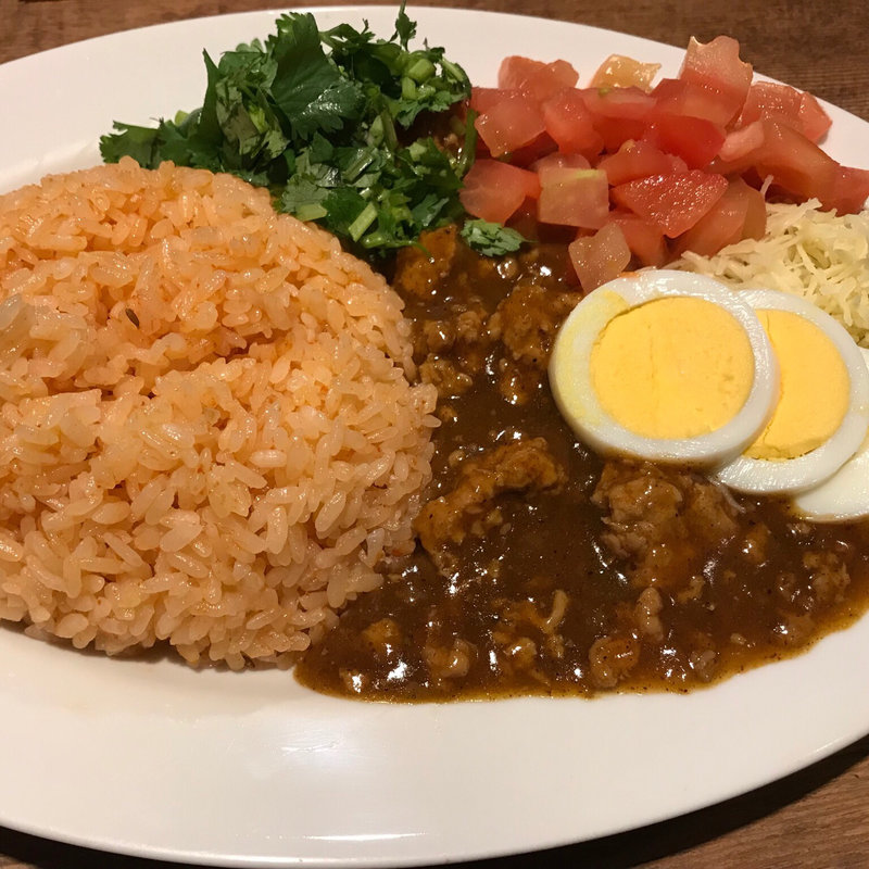 ひき肉ライス(中) 少年の夢トッピング スープ付き(ひき肉少年 )