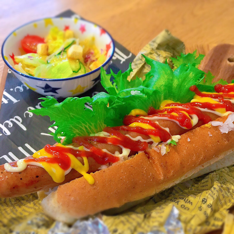 ホットドック (ドリンクセット)(cafe gar DEN)