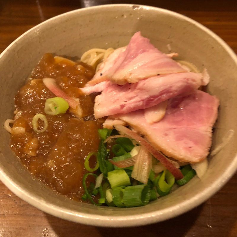 かたい細麺好きのミニ鯛煮干し冷やし塩混ぜそば すっぱジュレ添え(らーめん専門 和海 （なごみ）)