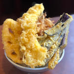 天ぷら4種、天丼用ごはん