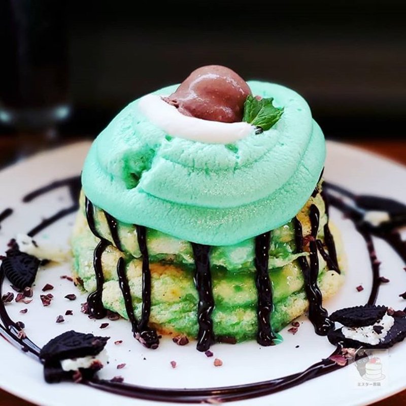 冷製チョコミント エスプーマパンケーキ(Parlor Vinefru 銀座)