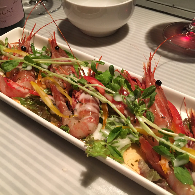 海老のカルパッチョ(ナカスダイニング （NAKASU DINING）)