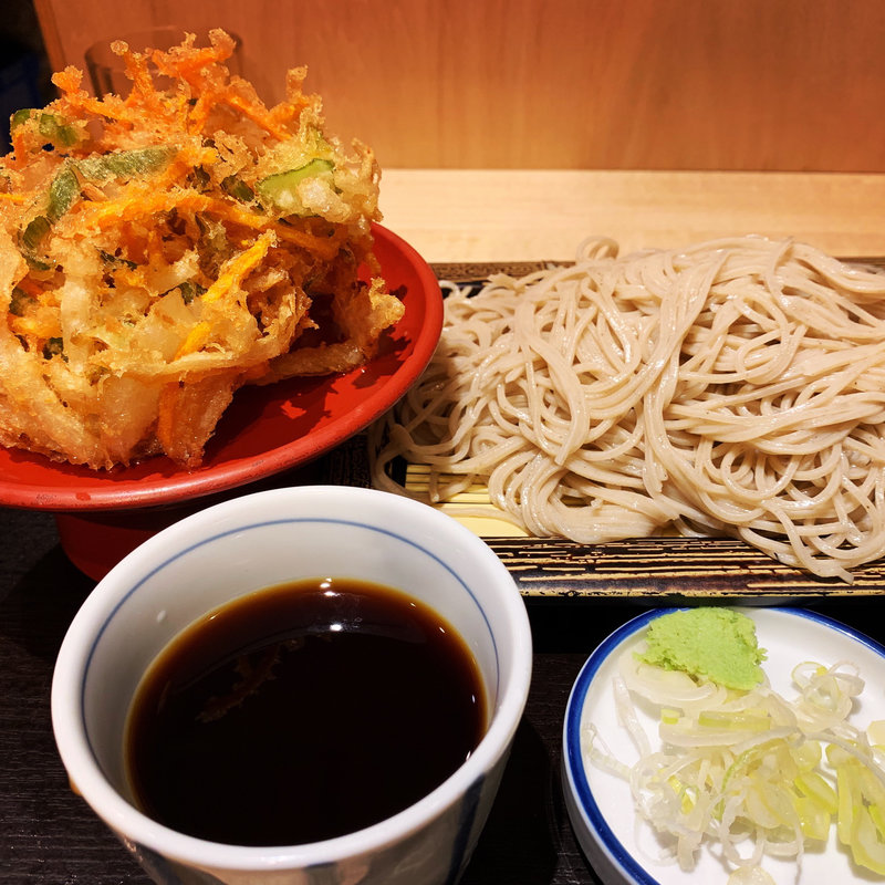 もりそば大&かき揚げ(いわもとQ 神保町店 （イワモトキュー）)