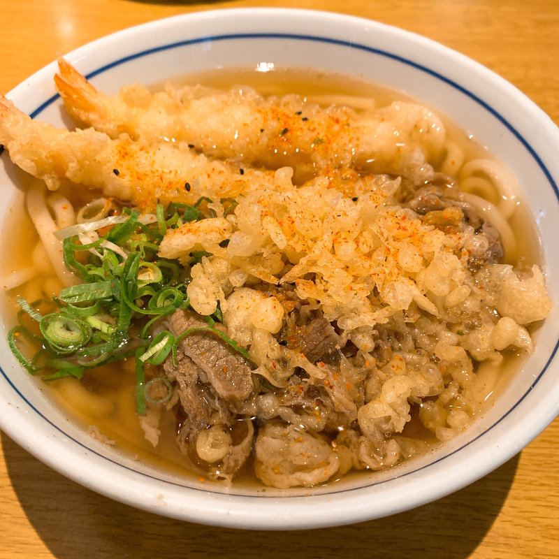 肉エビ天うどん(ウエスト 川端店(うどん))