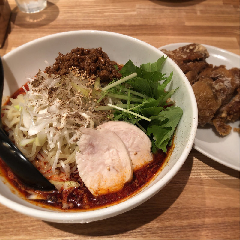 排骨冷やし坦々麺中盛4辛(かつぎや)