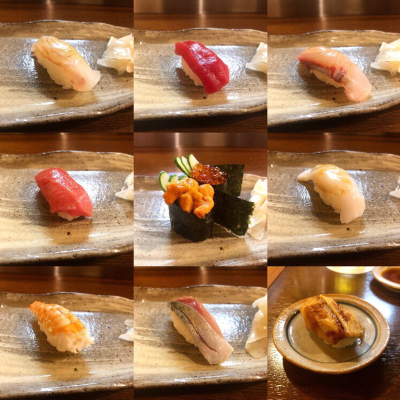 おまかせ10貫(大八寿司)