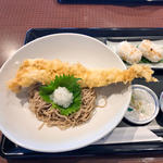 国産穴子の一本天ぷらぶっかけ蕎麦