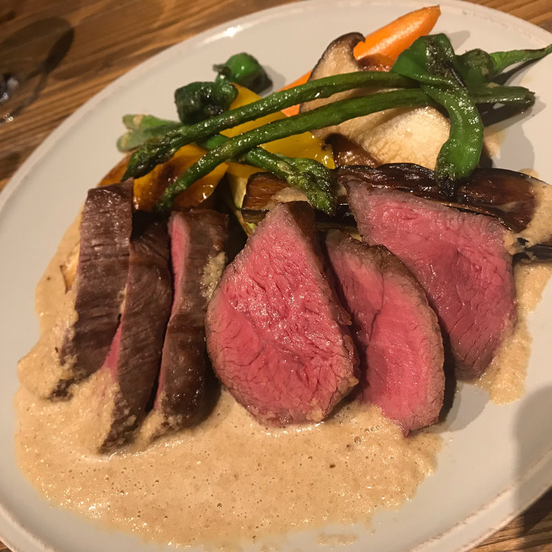高知県産 土佐赤牛 ランイチのステーキ 有機大根のソース(ビストロ バーンヤード 銀座 (Bistro Barnyard Ginza))