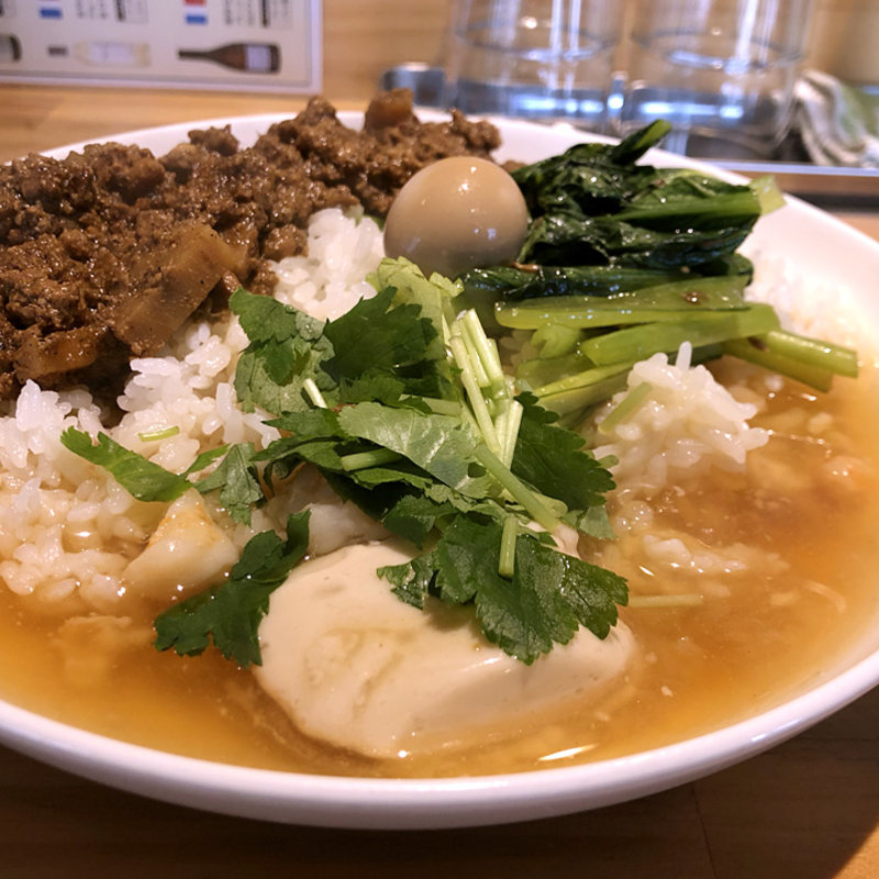 焦がしみそキーマとえびあんかけ(和レー屋 丁子 （ワレーヤ チョウジ）)